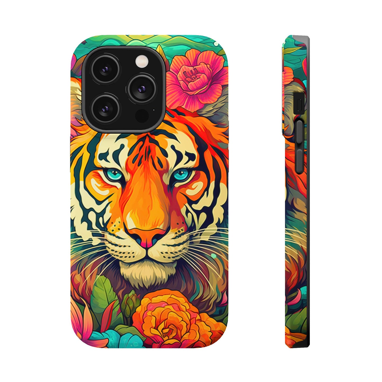 Fierce Rainbow Tiger Art - MagSafe iPhone Case