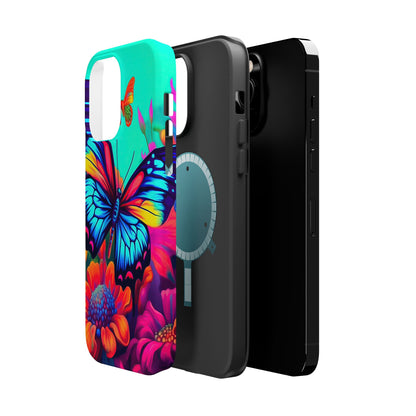 Vivid Butterfly & Floral Burst - MagSafe iPhone Case