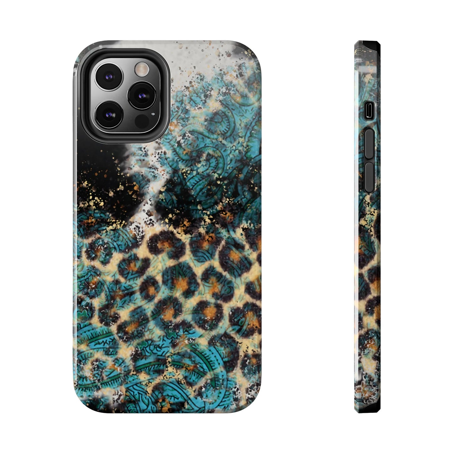 Turquoise Paisley Cowhide Leopard - iPhone Series Case