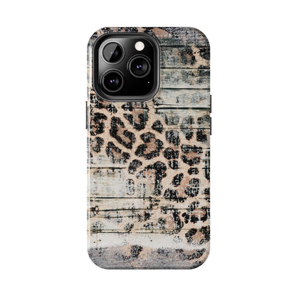 Rustic Leopard Wood Print - iPhone Series Case