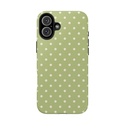 Sage Green Polka Dots – iPhone Case