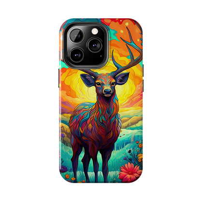 Vibrant Stag in Bloom – iPhone Case