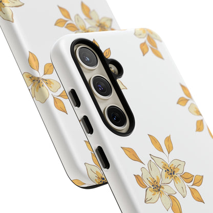 Delicate Yellow Blossom Samsung Galaxy Case – Minimalist Floral Design with Matte Finish