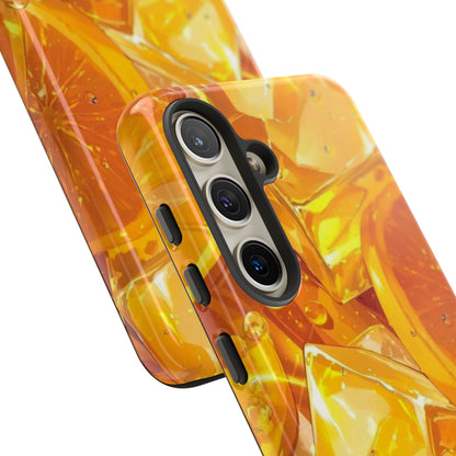 Citrus Splash Samsung Galaxy  Case – Bright Orange Slices & Ice, Dual-Layer Protection