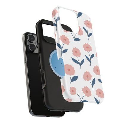 Playful Pink Floral Tough MagSafe  iPhone Case – Soft Pastel Design, Slim & Shockproof