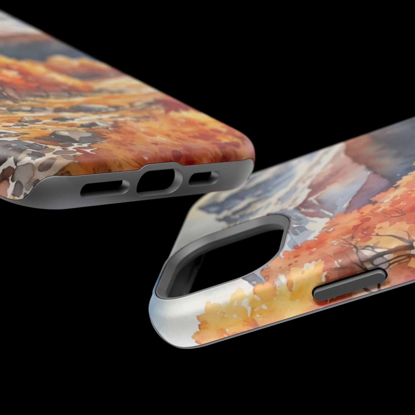 Watercolor Autumn Forest and Mountains - MagSafe iPhone Case