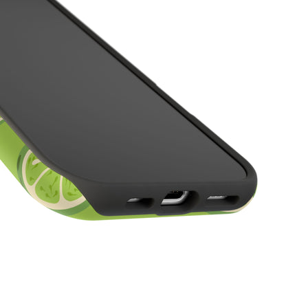 Zesty Lime Splash Tough MagSafe iPhone Case – Fresh Citrus Design, Dual-Layer Protection