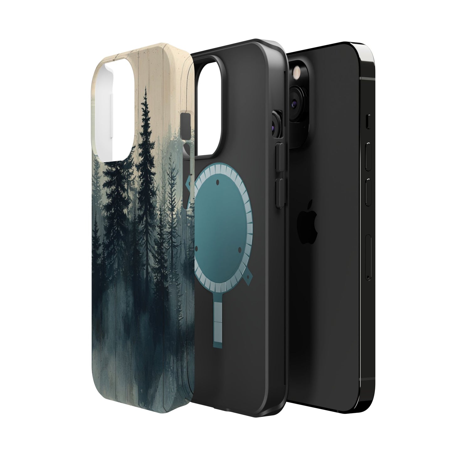 Misty Forest Wood MagSafe iPhone Case - Nature-Inspired Protective Cover