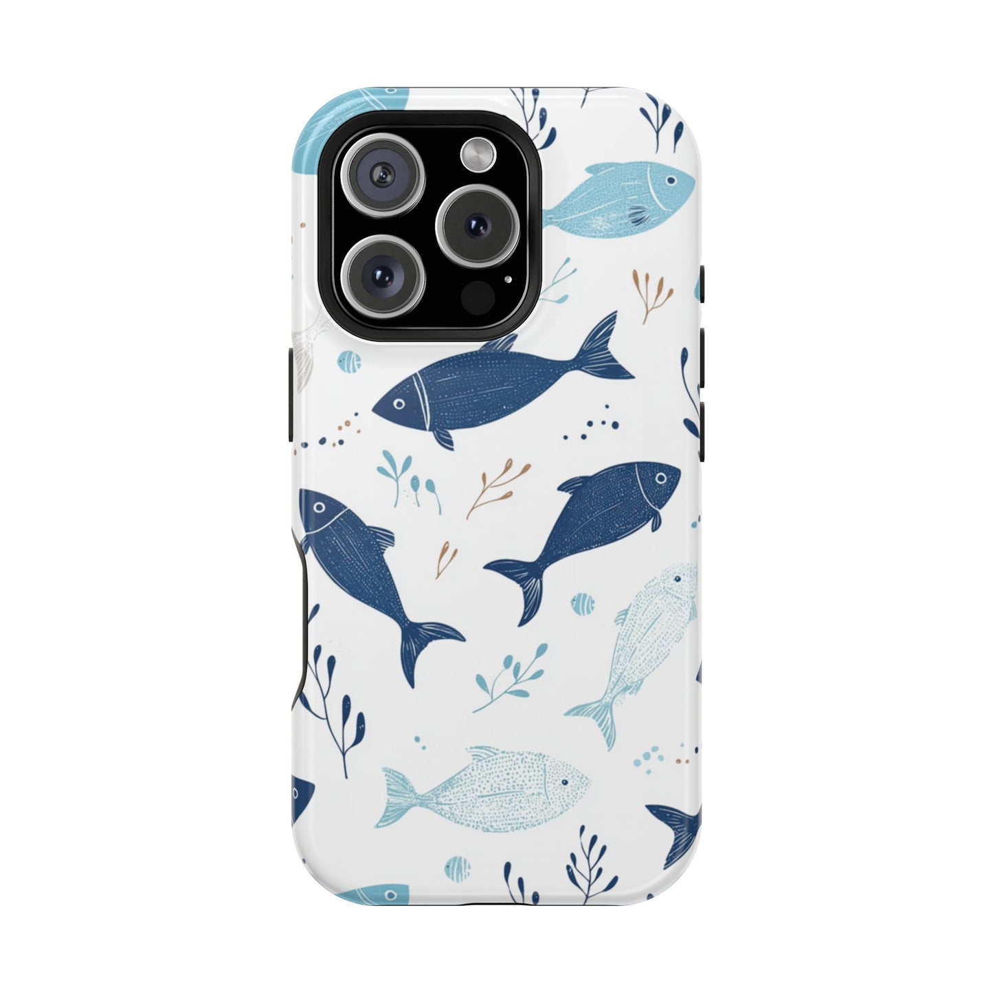 Oceanic Blue Fish Pattern - MagSafe iPhone Series Case