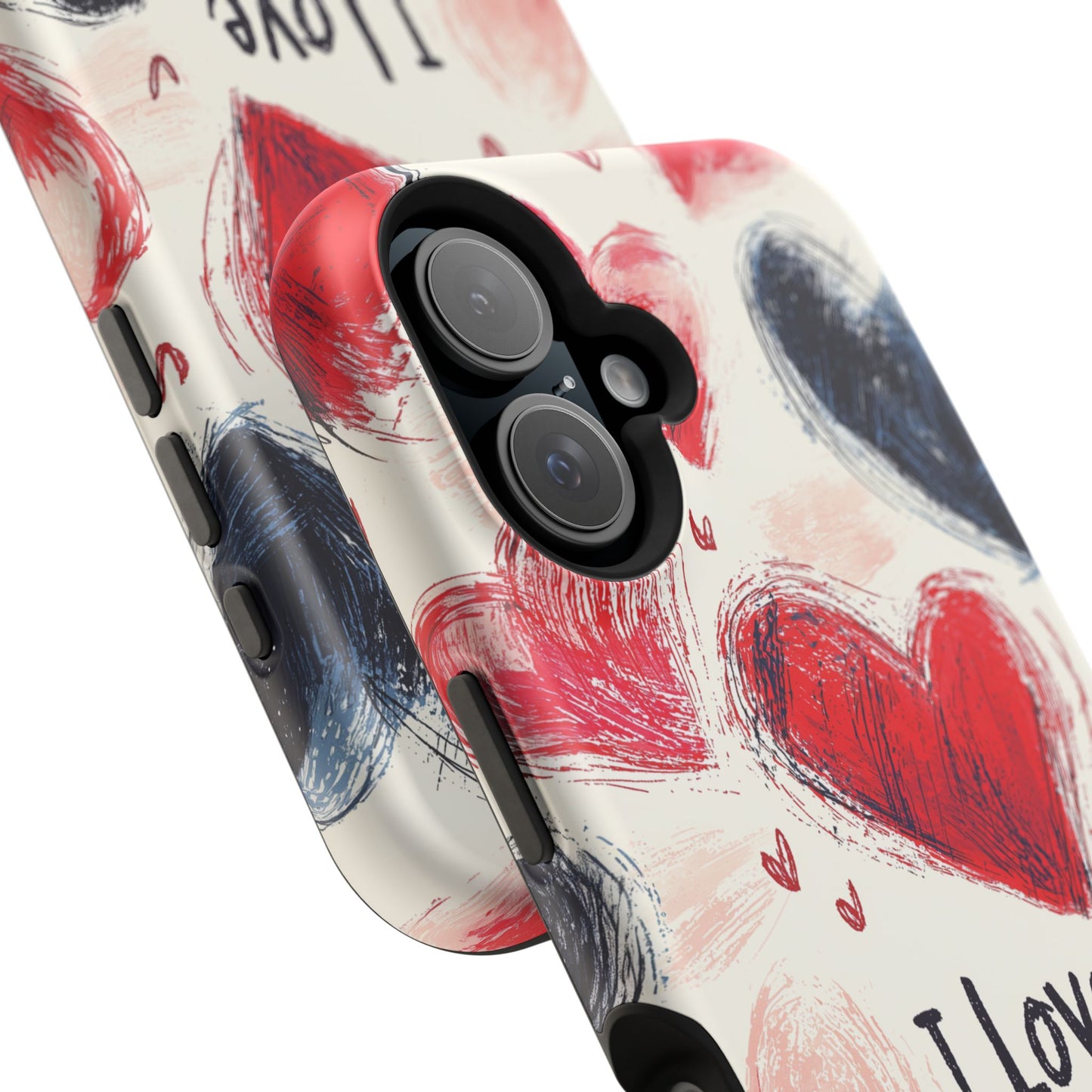 Brushstroke Hearts of Love "I Love You" - MagSafe Compatible Case