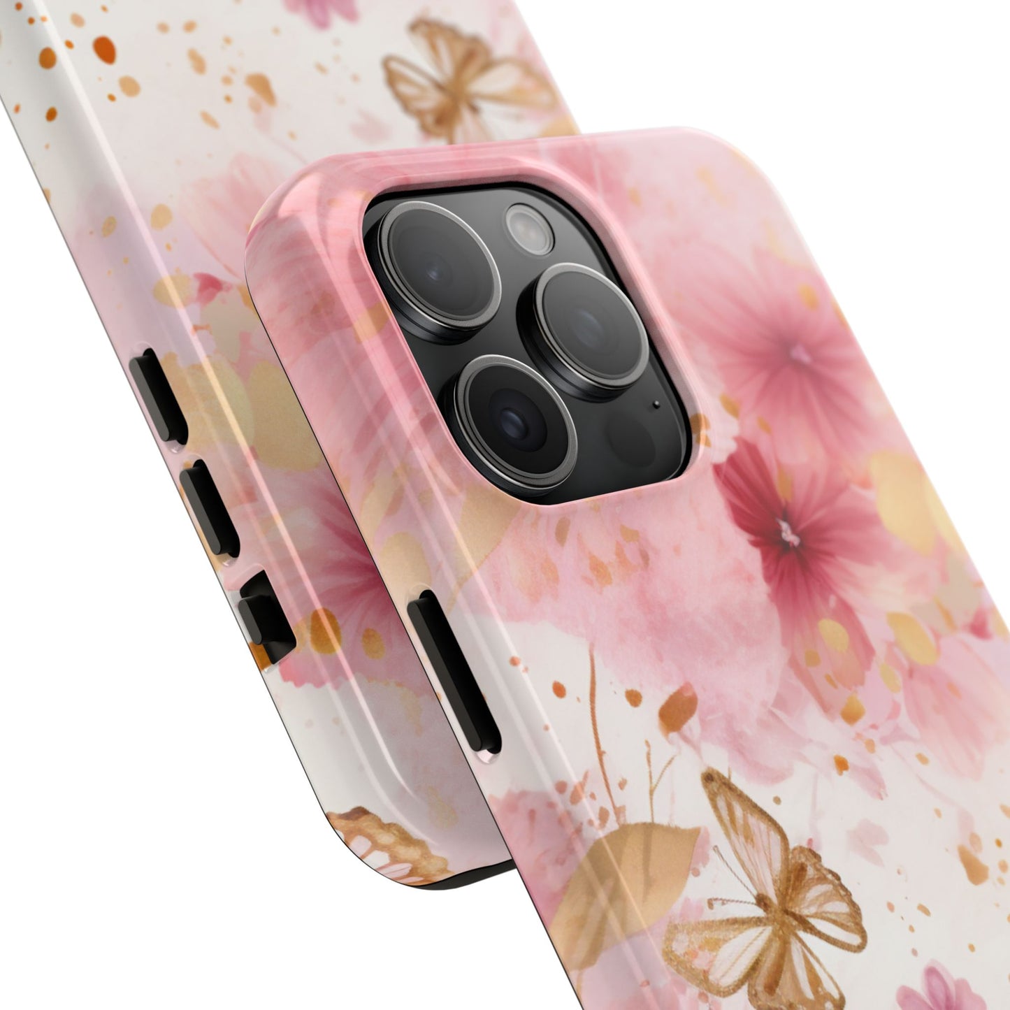 Blush Pink Floral Butterfly - iPhone Case