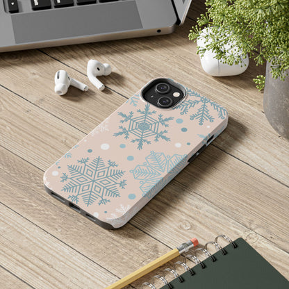 Winter Snowflakes iPhone Case – Shockproof, Smooth Matte Finish, Dual-Layer Protection