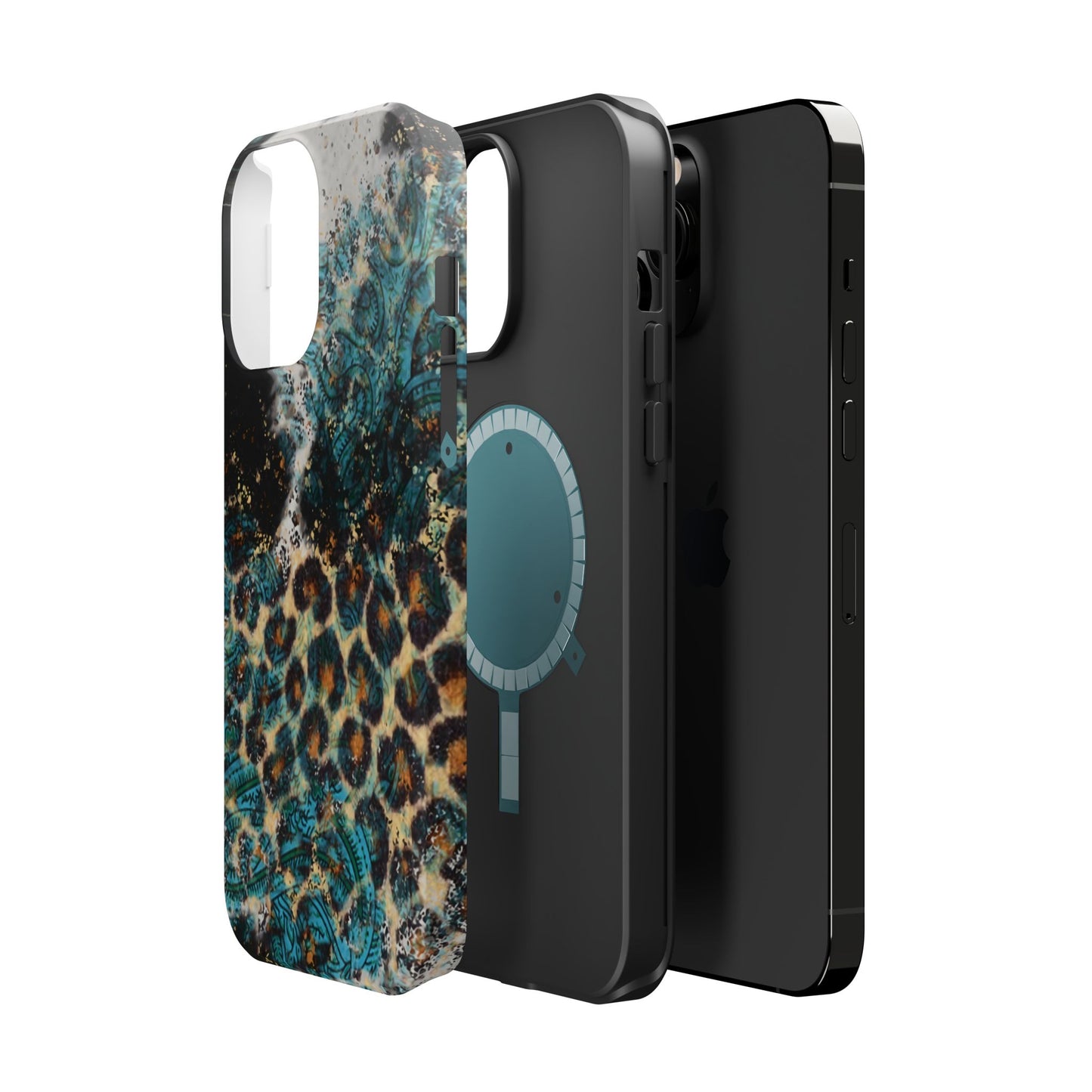 Turquoise Paisley Cowhide Leopard - MagSafe iPhone Series Case