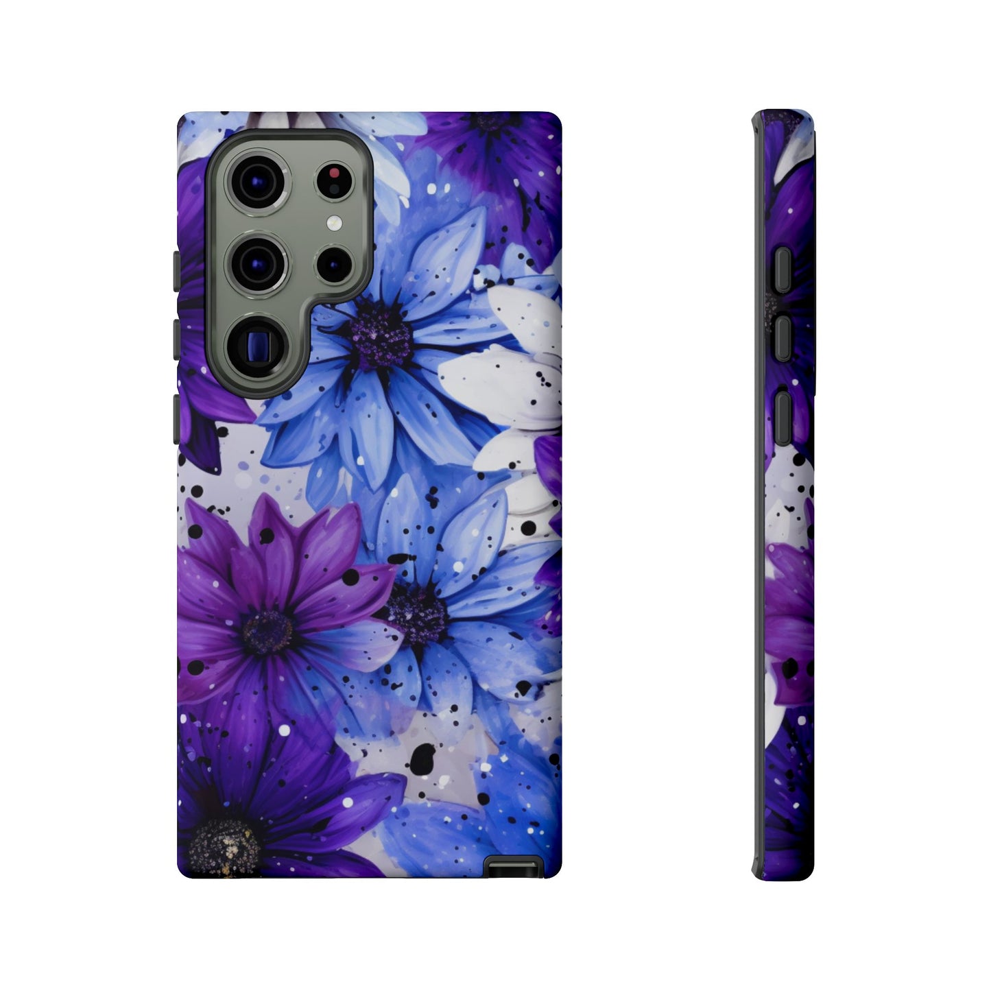 Vibrant Purple & Blue Floral Splash - Samsung Galaxy Series Case