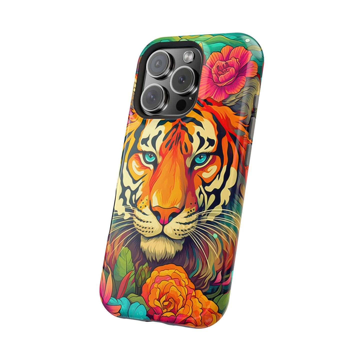 Fierce Rainbow Tiger Art - MagSafe iPhone Case