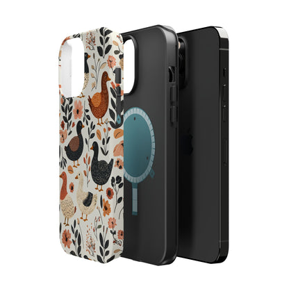 MagSafe iPhone Case: Vintage Duck – Floral & Leaf Design