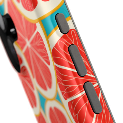 Ruby Grapefruit Pop Tough MagSafe iPhone Case – Vibrant Citrus Design, Shock-Resistant Protection