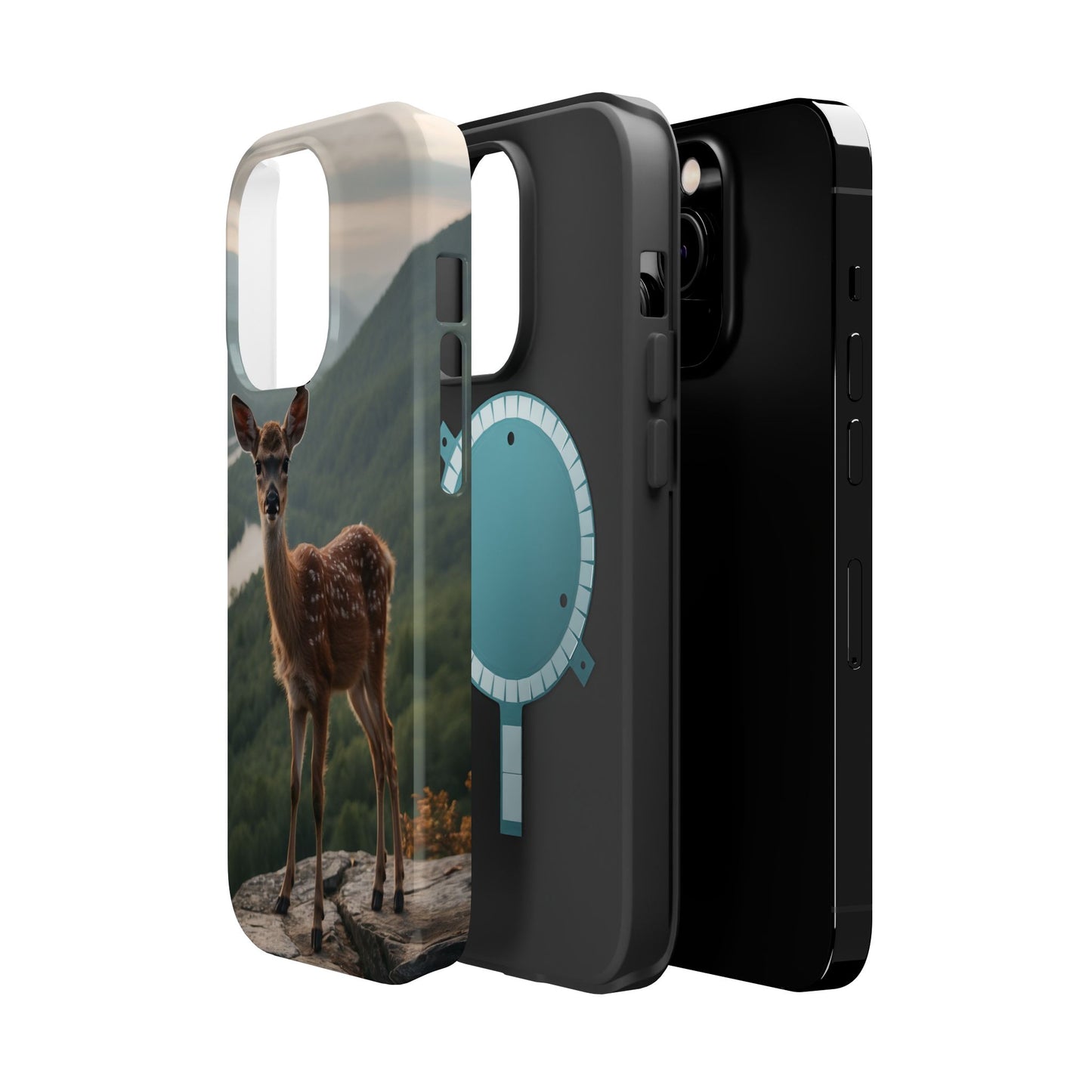 Majestic Fawn Overlooking Mountain Vista MagSafe iPhone Case