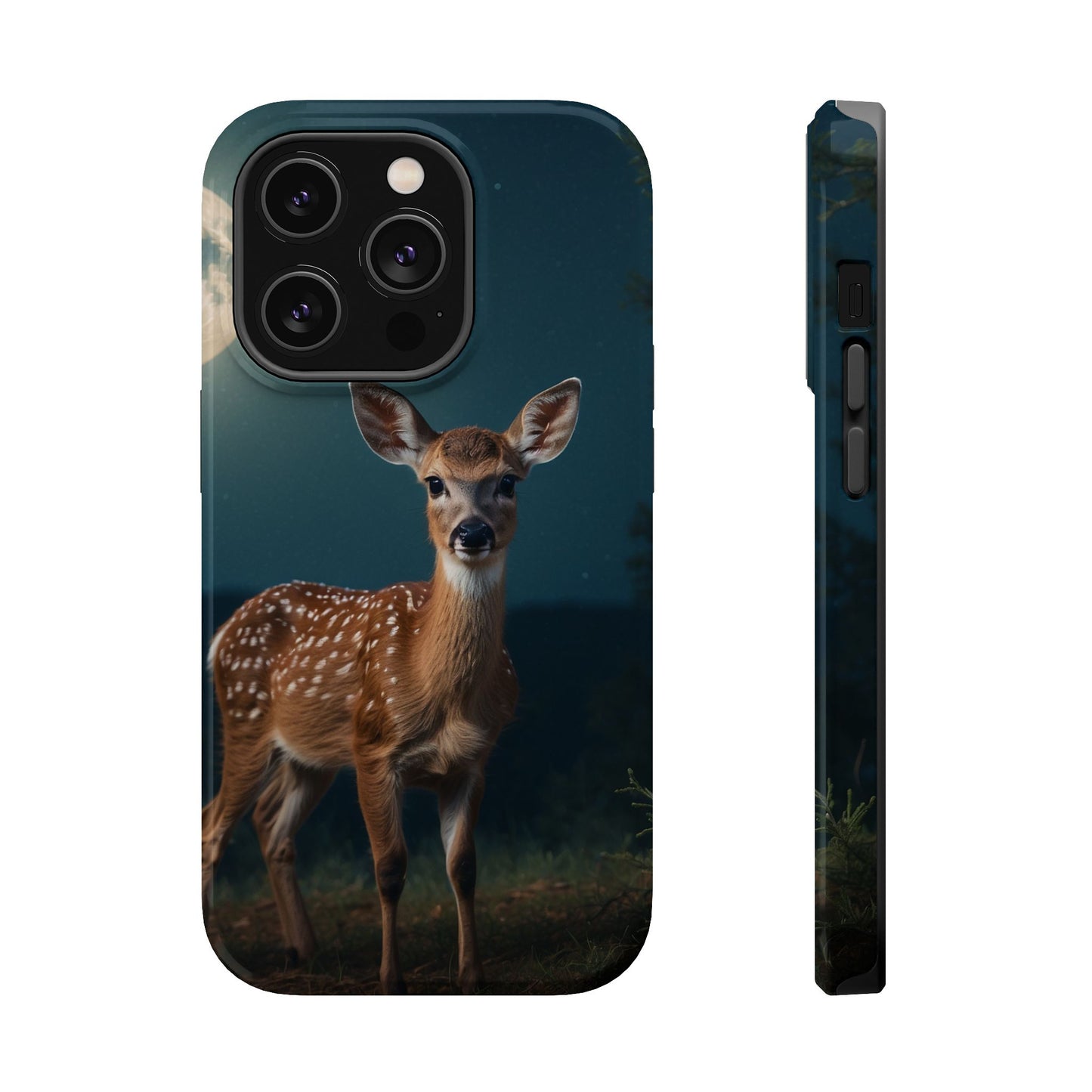 MagSafe-Compatible iPhone Case – Mystic Fawn Under the Moonlit Sky