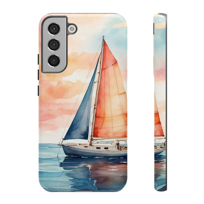 Sunset Sail Samsung Galaxy Case – Watercolor Sailboat and Sky Design