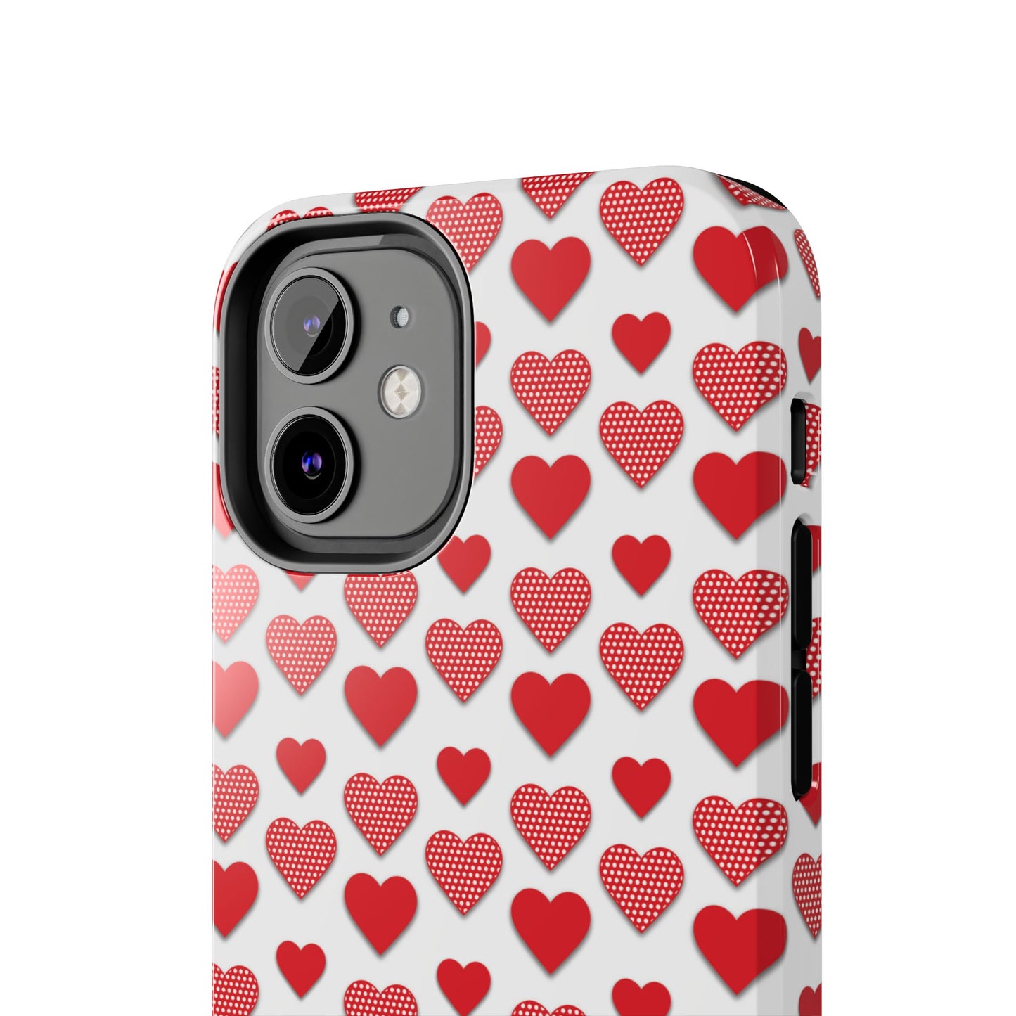 Red & Polka Dot Hearts iPhone Case