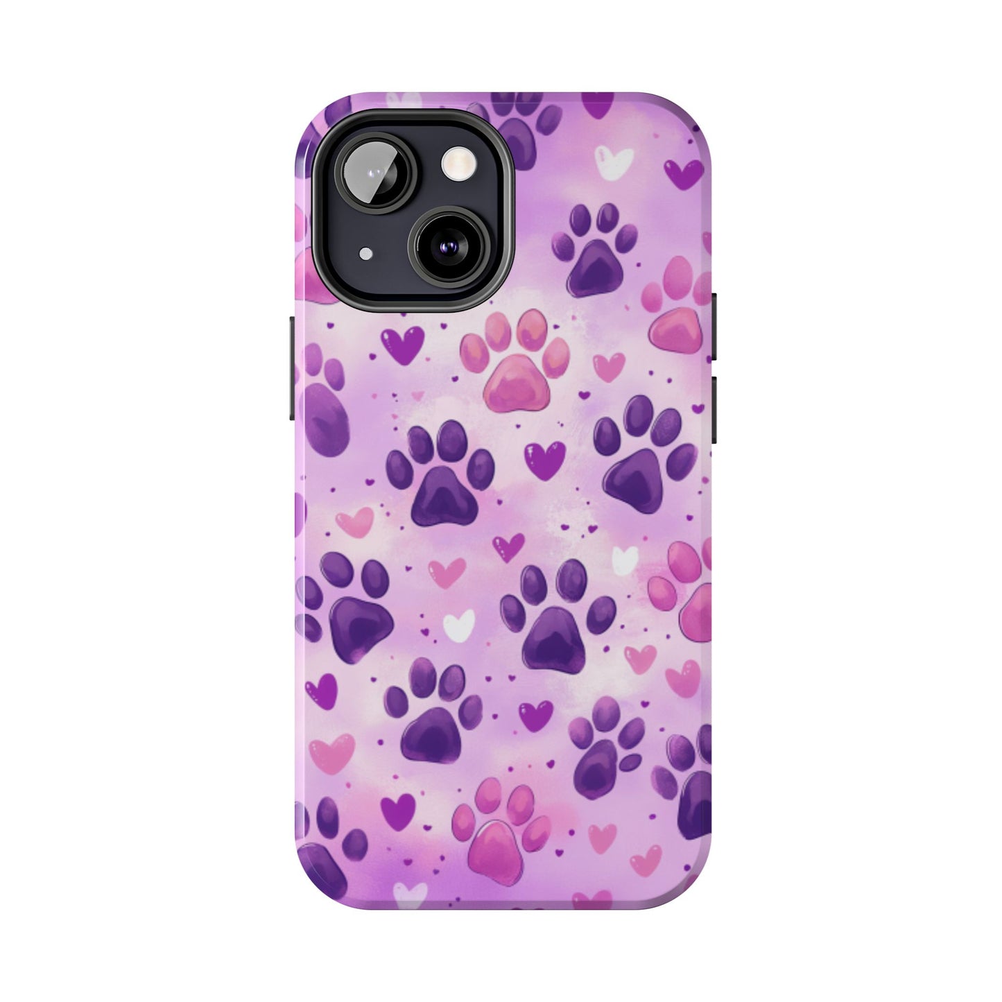 Purple Paw Print iPhone Case - Cute Pet-Themed Protective Cover