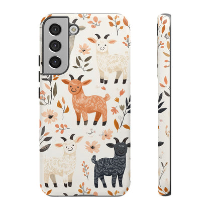 Samsung Galaxy Case: Smiley Goats & Dried Flowers – Vintage Charm