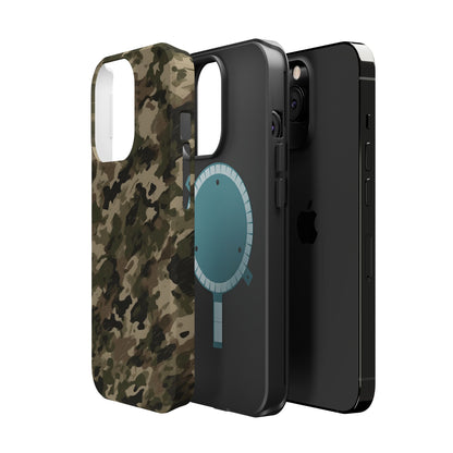 Classic Light Brown Camouflage – MagSafe iPhone Case with Rugged Elegance