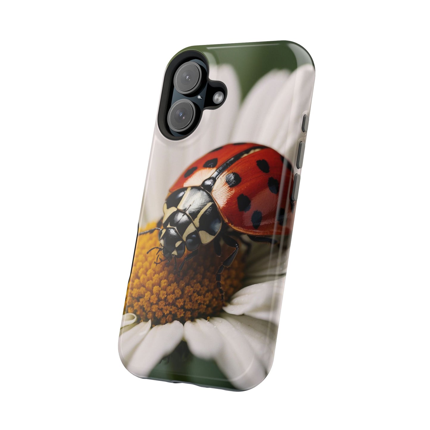 MagSafe iPhone Case: Ladybug on White Daisy