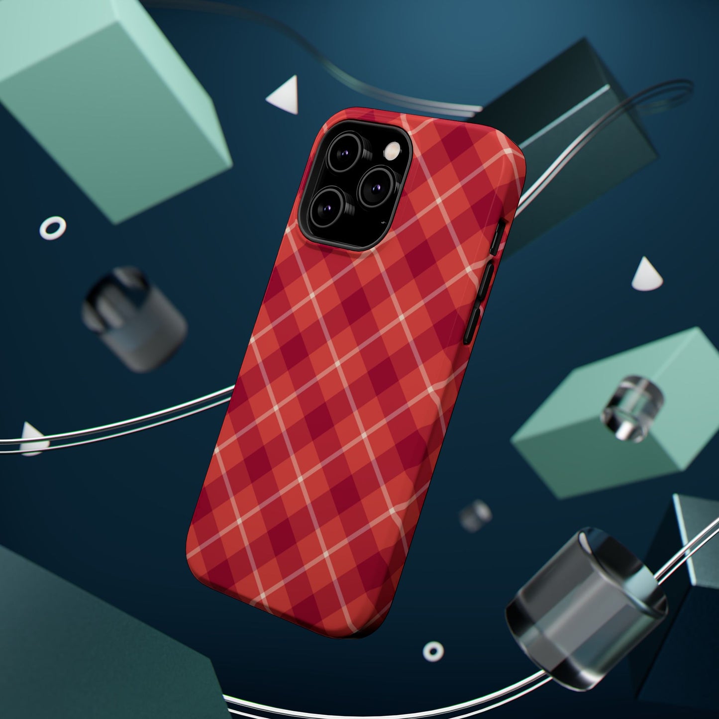 Red Plaid Crisscross – MagSafe iPhone Case