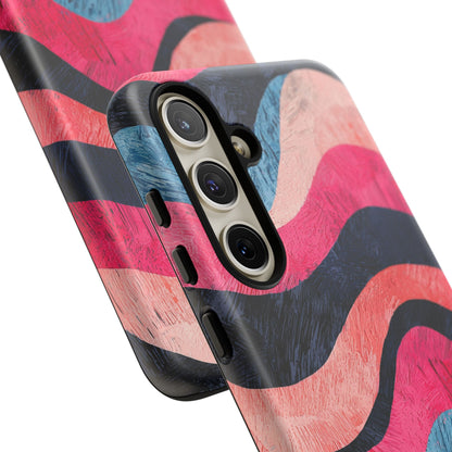 Abstract Wave Pattern Samsung Galaxy Case – Shockproof, Matte Finish, Dual-Layer Protection