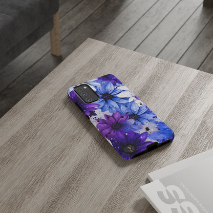 Vibrant Purple & Blue Floral Splash - Samsung Galaxy Series Case