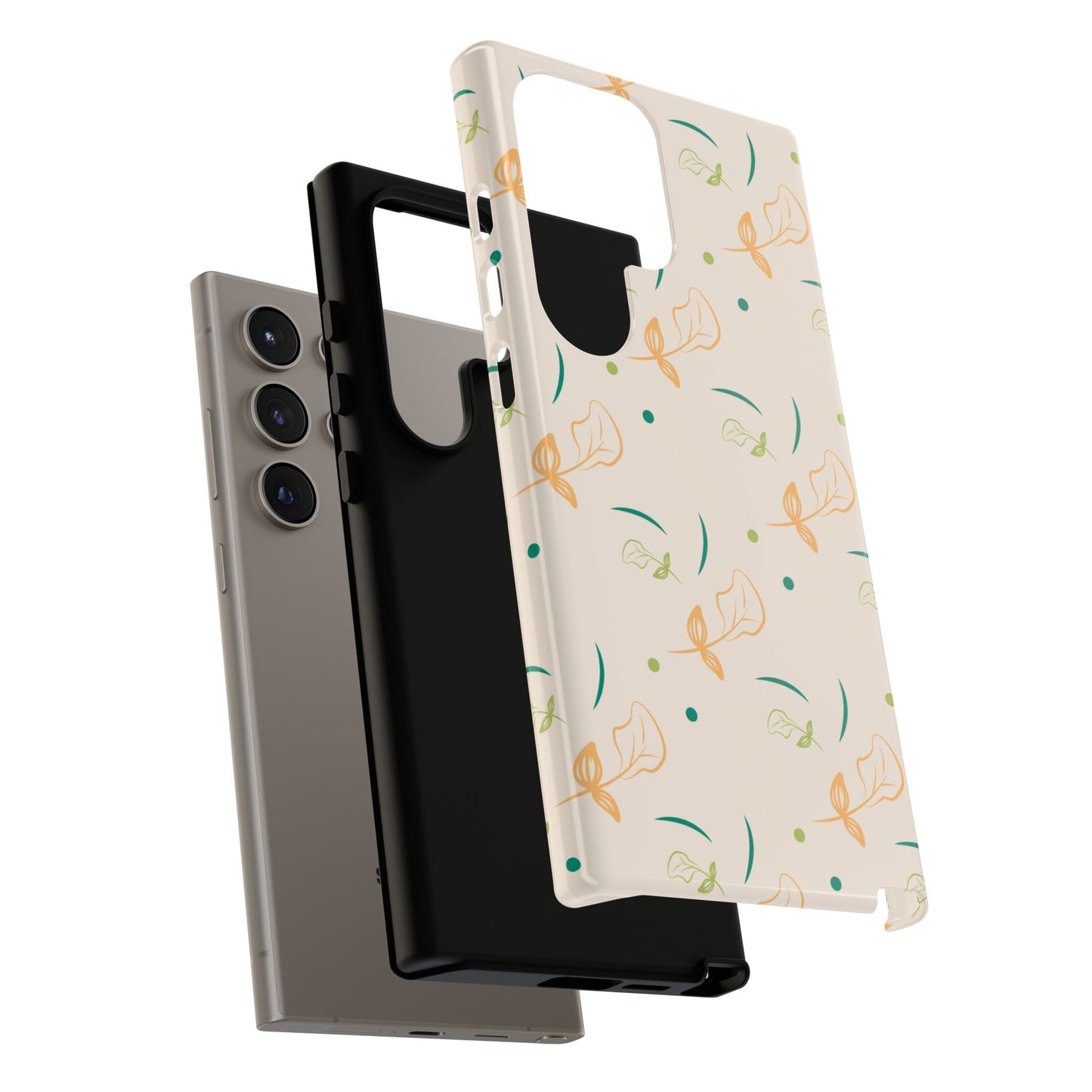 Soft Pastel Abstract Floral Tough Samsung Galaxy Case – Playful Minimalist Design with Dual-Layer Protection