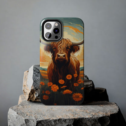 Highland Cow Case | Rustic Farmhouse Floral Design