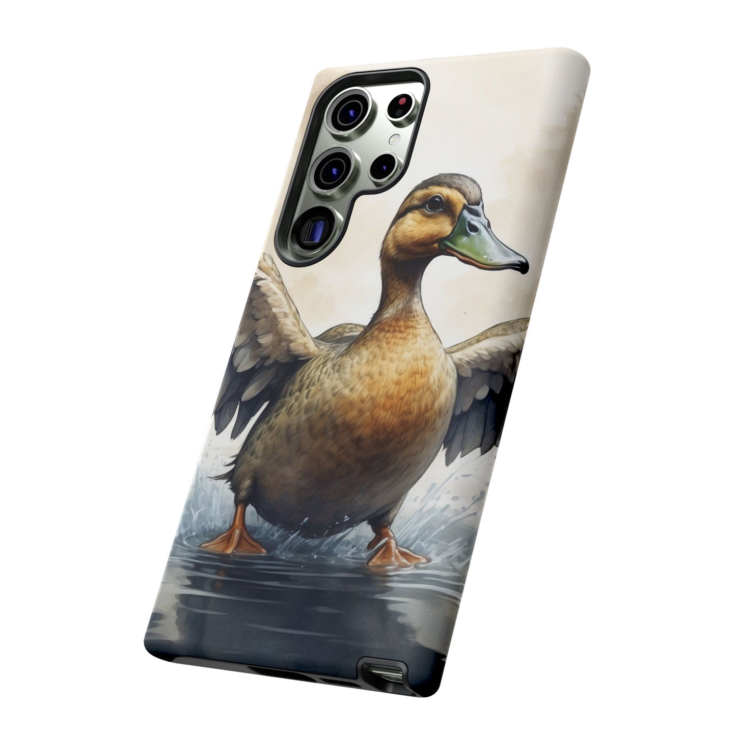 Graceful Duck in Watercolor Scene - Samsung Galaxy Case