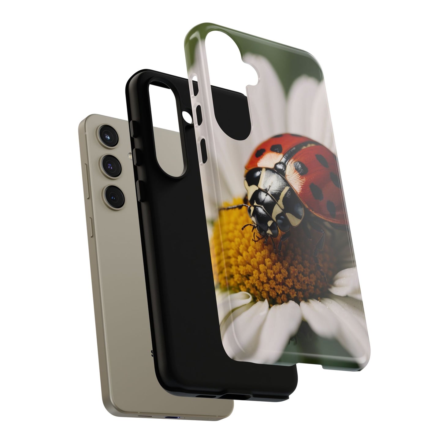 Samsung Galaxy Case: Ladybug on White Daisy