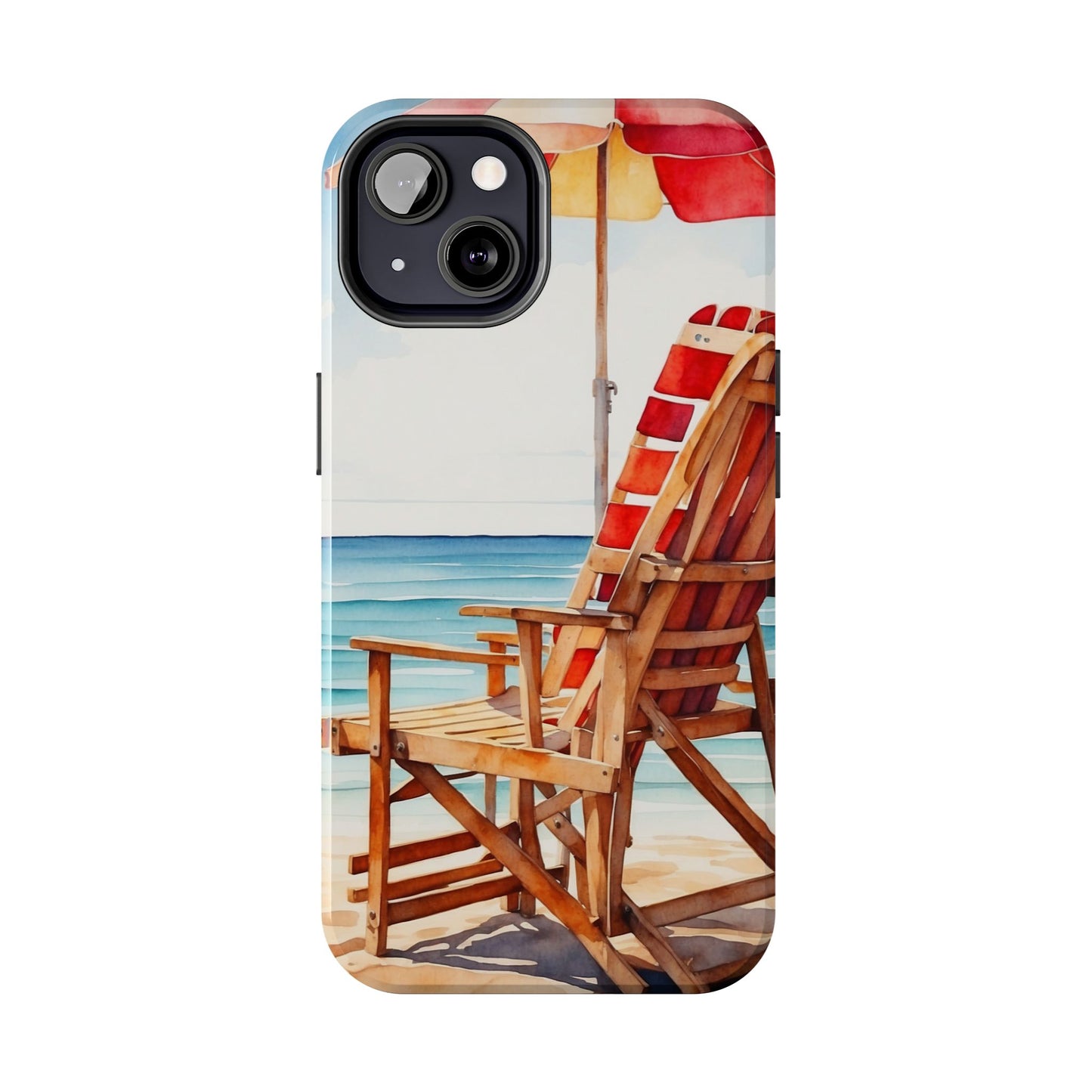 Beach Bliss iPhone Series Case – Relaxing Seaside Chair and Umbrella Design