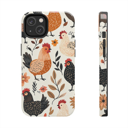 iPhone Case: Cluckin' Vintage – Chickens & Leaves