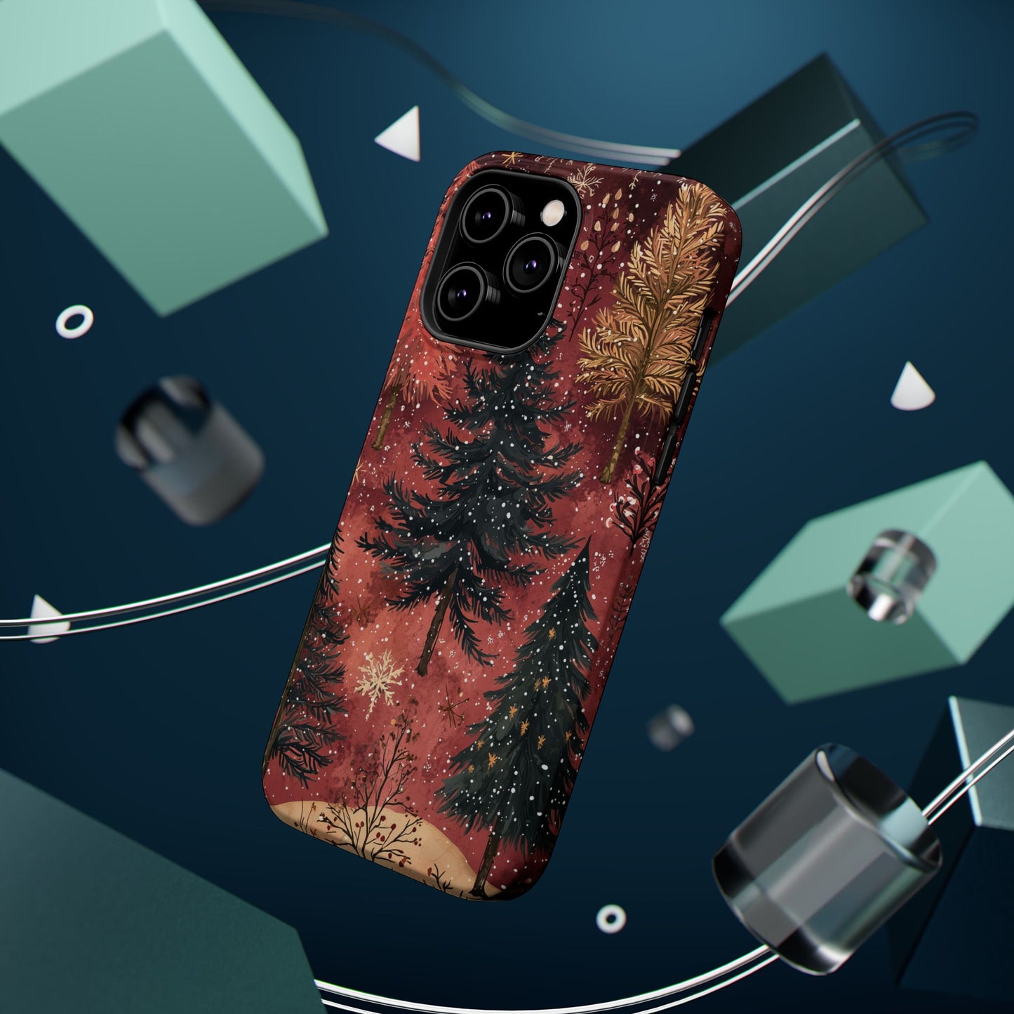 Rustic Red Winter Forest - MagSafe iPhone Series Case