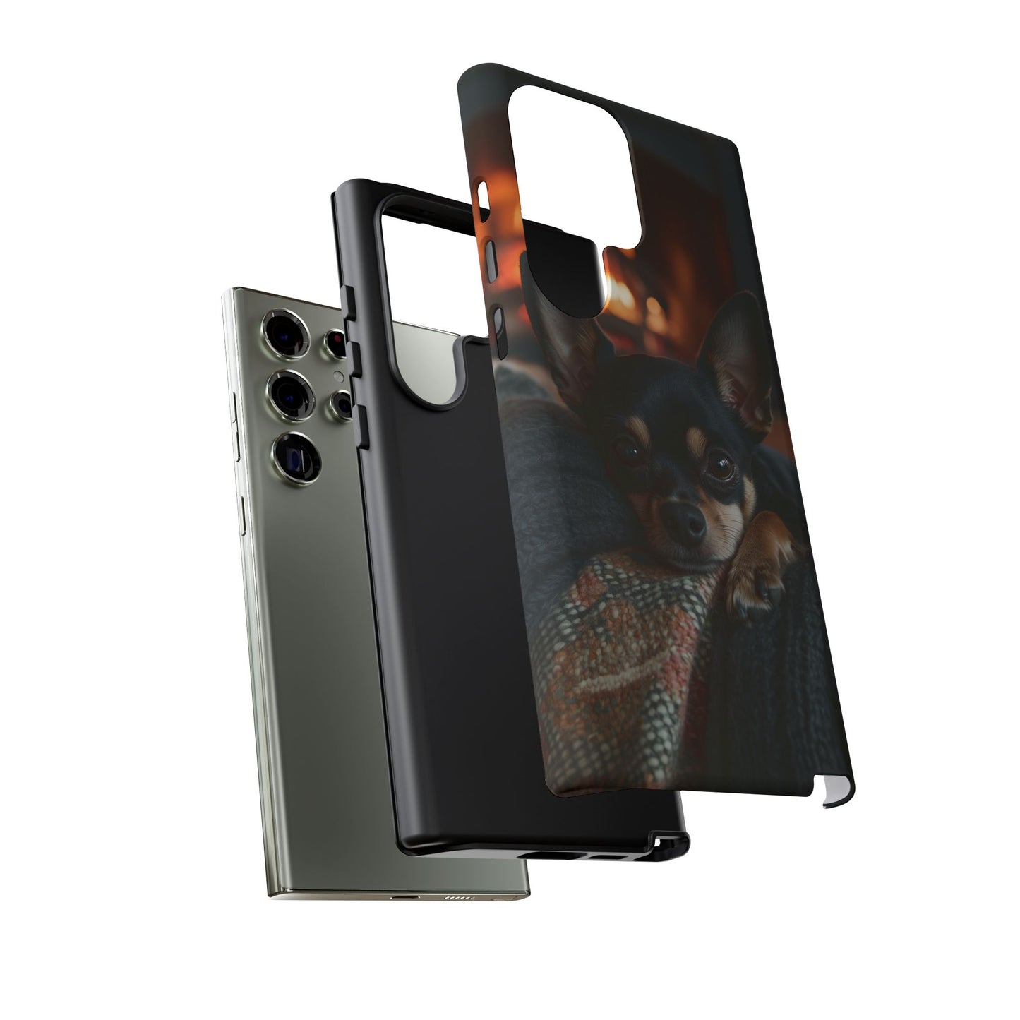 Cozy Chihuahua Fireplace Samsung Galaxy Case – Warm and Protective Design