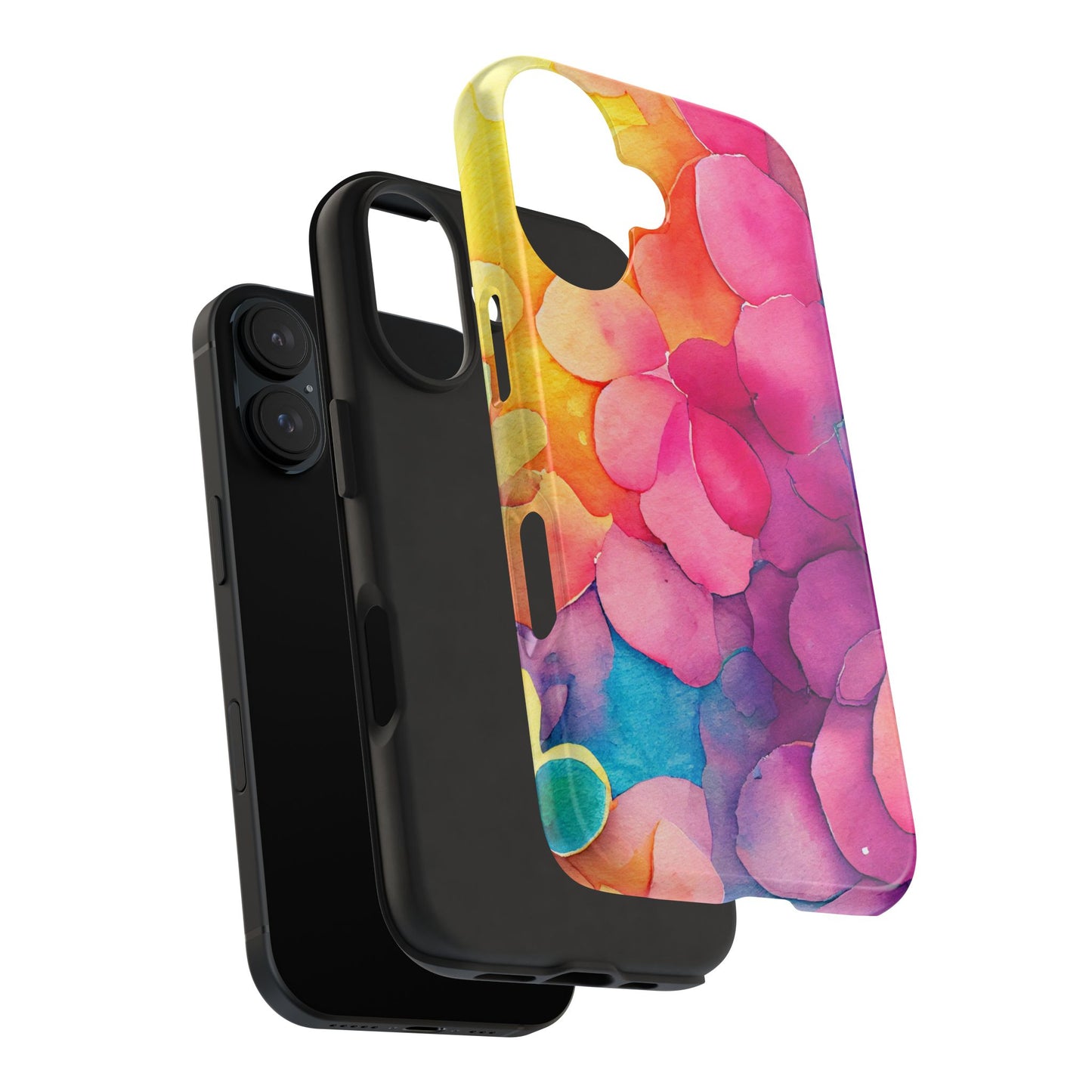 Sunset Petals Watercolor iPhone Case – Slim Design, Glossy Finish