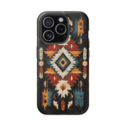 Southwestern Arrow & Diamond Tough MagSafe iPhone Case – Bold Tribal Design, Dual-Layer Protection