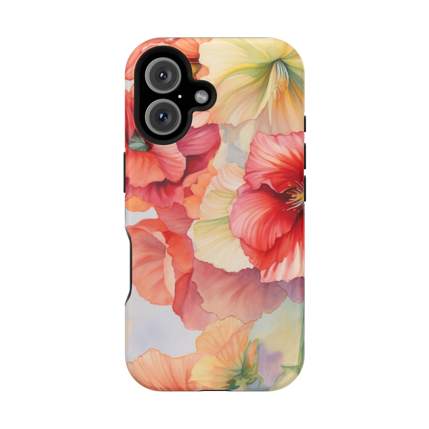 Gumamela Blush Pink Watercolor Floral – MagSafe Compatible iPhone Case