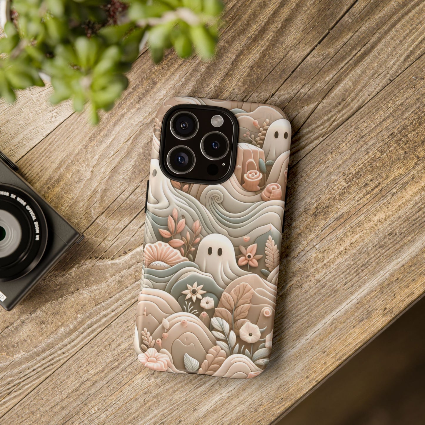 Boho Ghost Phone Case - Aesthetic Floral Protection Meets Whimsical Charm - Fits All iPhones, Samsung Galaxy, & Google Pixel. Premium Cases! - BOGO Cases