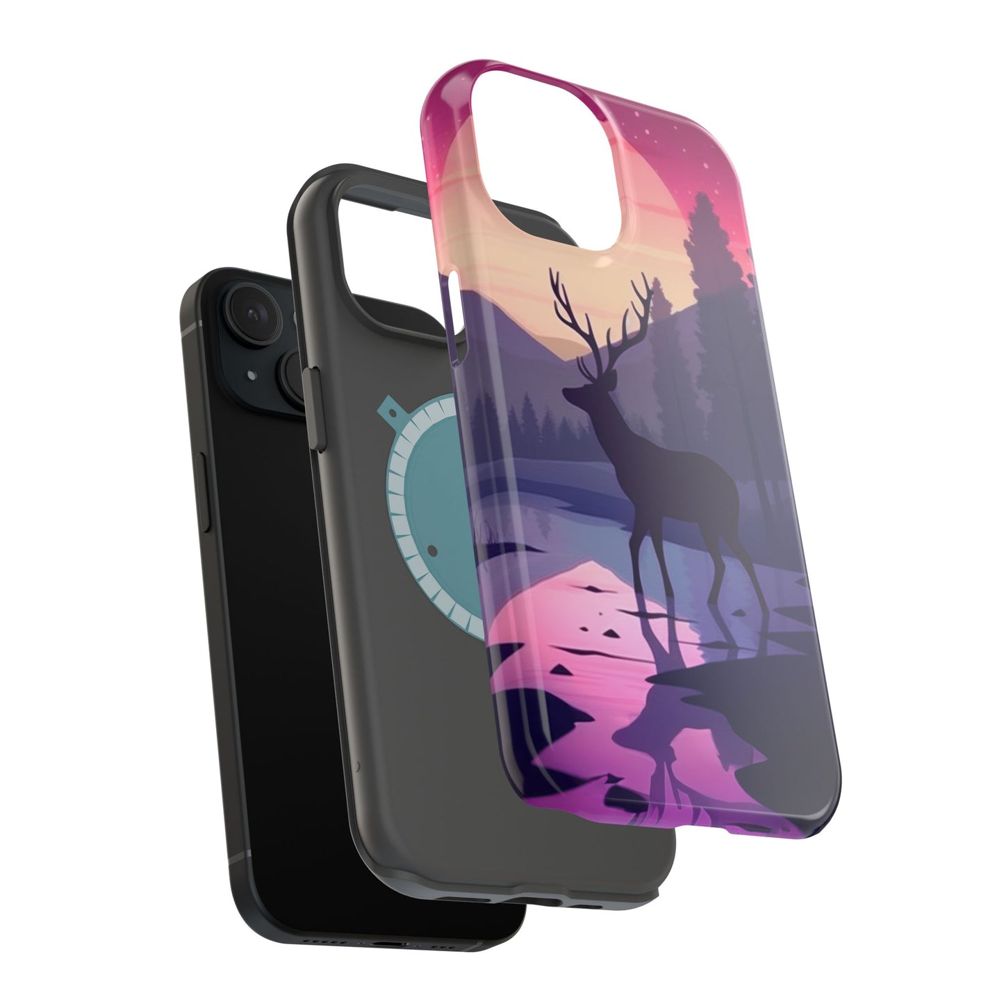 Twilight Elegance: Stag Reflection – MagSafe iPhone Case