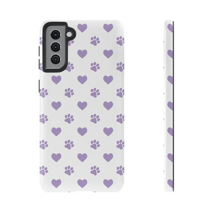 Paw Prints & Hearts – Samsung Galaxy Case, Cute and Durable Design