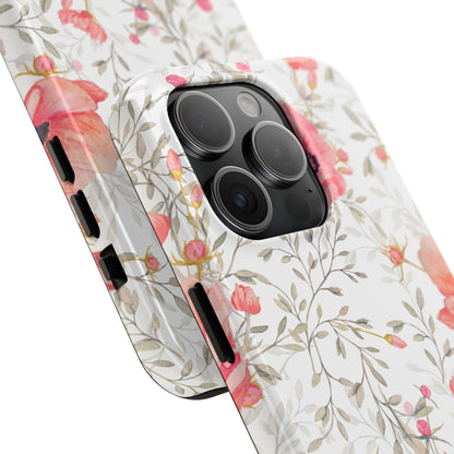 Pink Floral Watercolor iPhone Case – Feminine Poppy Blossom Design