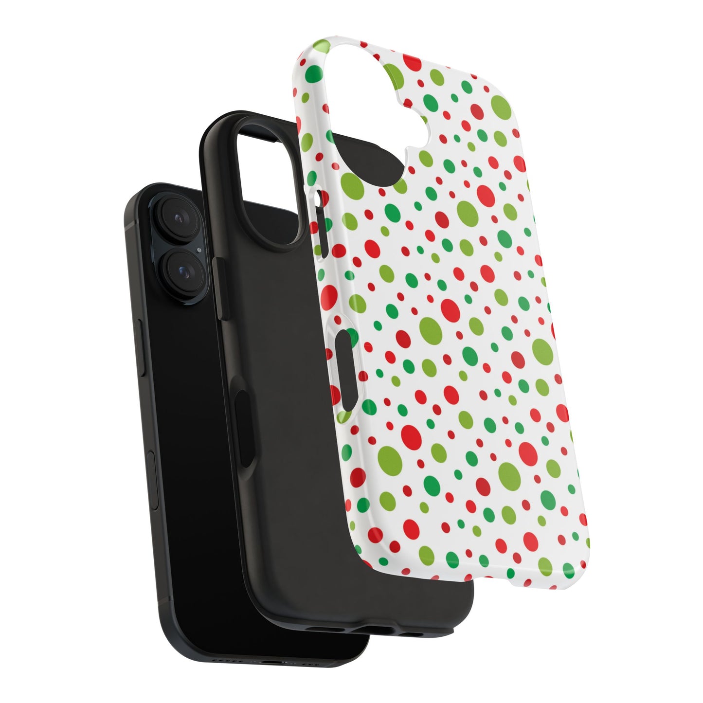 Red & Green Christmas Polka Dots – iPhone Case