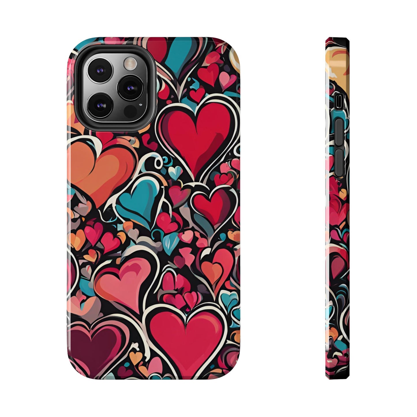 Vibrant Multicolor Heart Art – iPhone Case