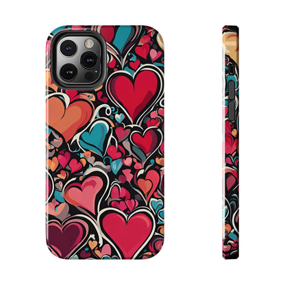 Vibrant Multicolor Heart Art – iPhone Case